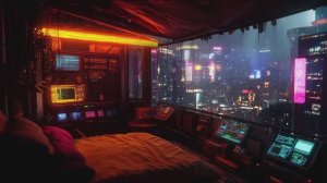 Blade Runner Outpost Cyberpunk Ambience Calming Music & Rain for Deep Focus & Sleep