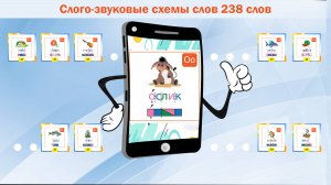 Схема слова Ослик. Приложение Android на смартфон "1 Класс. Схемы слов" (238 слов).