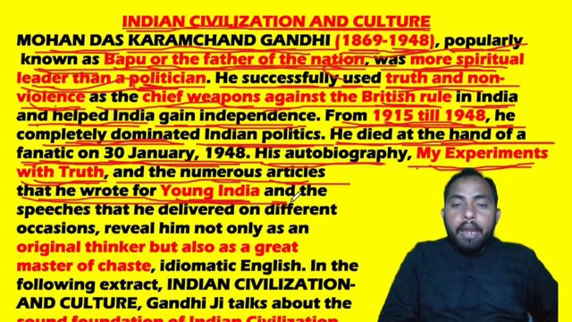 #Indian civilization and culture#about Mahatma Gandhi#XII book#shaileshsir #biharboard book#super30