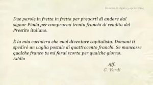 Giuseppe Verdi - lettera a Opprandino Arrivabene