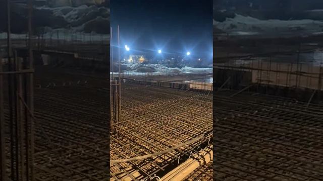 Ночная заливка бетона