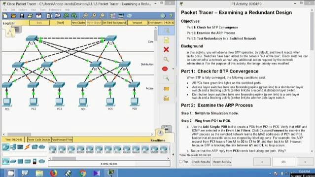 3.1.1.5 Packet Tracer - Examining a Redundant Design