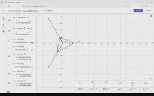 Создание векторной диаграммы трехфазной цепи. Треугольник