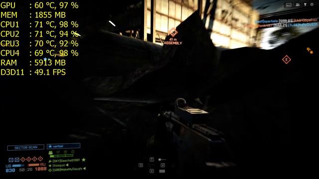 Battlefield 4 Multiplayer / GTX 750 TI / I3-4170 / 1600X900