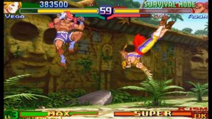 Street Fighter Alpha 3 Expert Difficulty Survival Mode Vega(Balrog) Playthrough