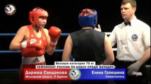 Финал, 74 кг: Дарима Сандакова (Моск.область-Бурятия) - Елена Гапешина (Севастополь)