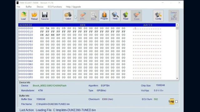 TNM7000: Чип тюнинг KTM BOSCH MSE2(M61CA094)