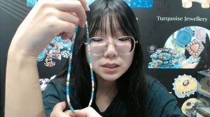 20240920-02 28.9g Natural turquoise and spiny oyster 16inch Simple atmosphere jewelry for Gift
