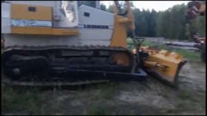 Поднятие отвала и рыхлителя бульдозера Liebherr PR712