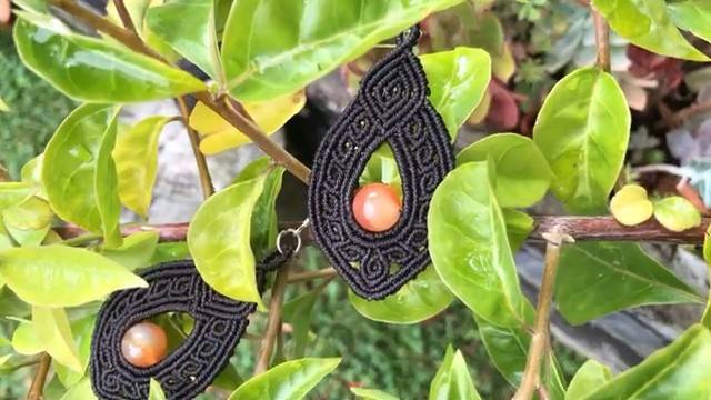 Macrame by Afeng： 2021-06｜Macrame Tutorial｜Macrame Earrings｜Matching earrings for 2021-04 pend