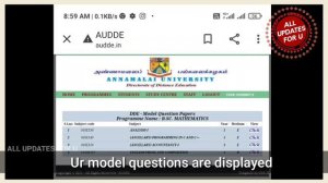 How to Dowload Model Question papers for Annamalai University DDE Students👍