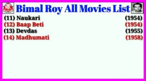 Director Bimal Roy All Movies List || Stardust Movies List