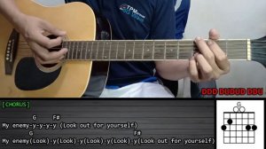 Imagine Dragons x JID – ENEMY | Guitar Tutorial | LYRICS and CHORDS | Cover