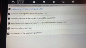FOXWELL i80TS: Сброс замены масла в АКПП Citroen Spacetourer 2020