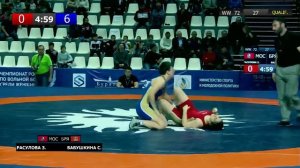 ЧР по вольной борьбе среди женщин. Расулова З.(МОС) и Бабушкина С.(БРЯ)-квалификация, 72кг