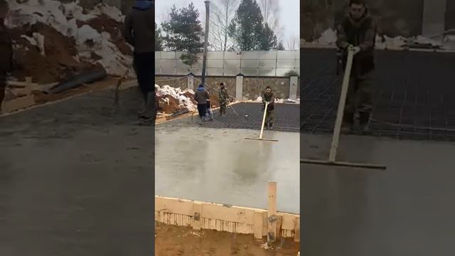 Заливка бетона с гасителем