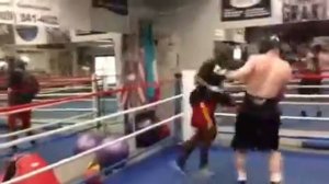 Zaurbek Baysangurov sparrings in Big Bear's Gym, CA