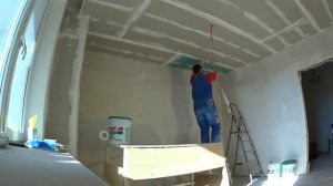 Армируем стыки ГКЛ (гипсокартона) Лента кнауф, шпаклёвка шитрок | Finishing a Drywall
