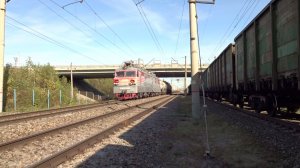 Электровоз ВЛ80с-2505 с наливным поездом следует по перегону Доскино - Игумново
