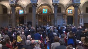 Papa Francesco al memoriale dei Nuovi martiri nella Basilica di San Bartolomeo all'Isola Tiberina