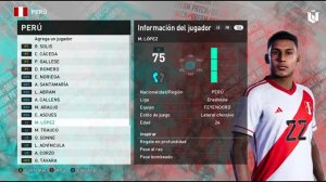 LOS CONVOCADOS DE FOSSATI PARA LA SELECCION PERUANA 2024 - PES 2021