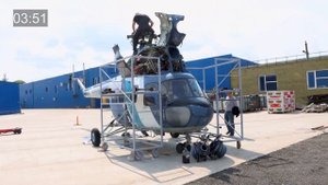 Музей вертолетов. Снятие двигателей Ми-2