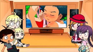 Pokemon React to Ash X Serena / Amourshipping - Gacha Club | Pokemon Reacts