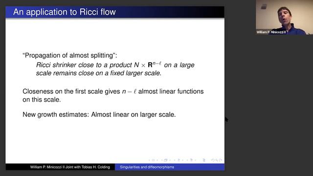 William Minicozzi: Singularities and diffeomorphisms Lecture One смотреть онлайн