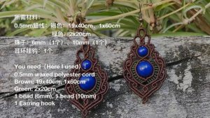 Macrame by Afeng： 2021-11｜Macrame Tutorial｜Macrame Earrings｜Matching earrings for 2021-10 nec