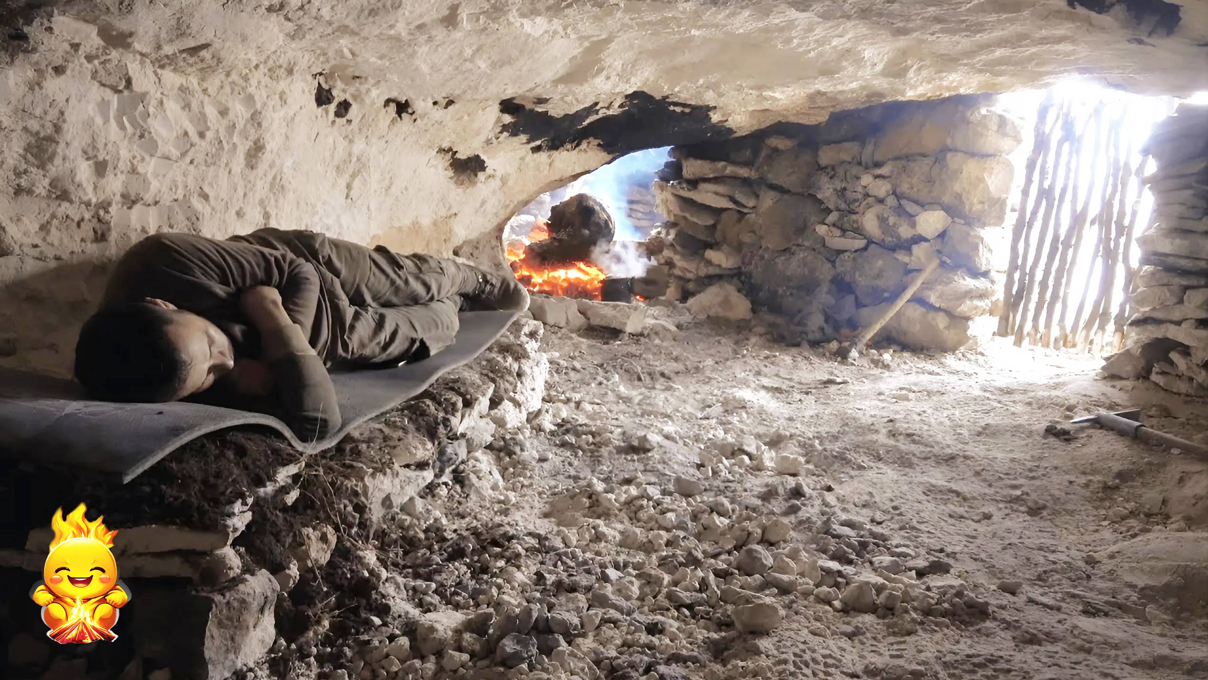 Я СДЕЛАЛ ПЕЩЕРУ, ВЫРЕЗАЯ КАМЕНЬ ОГНЕМ, ПРИМИТИВНЫМИ МЕТОДАМИ СТРОИТЕЛЬСТВА | Бушкрафт-Видео смотреть онлайн