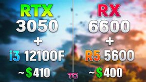 RTX 3050 + i3 12100F vs RX 6600 + R5 5600 - Test in 8 Games