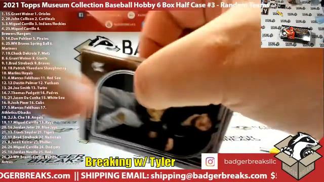 2021 Topps Museum Collection Baseball Hobby 6 Box Half Case #3 - Random Teams
