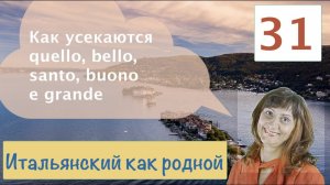 Усечение quello, bello, buono, santo в итальянском языке – 31/1