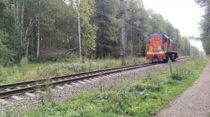 тепловоз ТЭМ18ДМ-1588 следует резервом на перегоне Заневский пост 1 - Ржевка