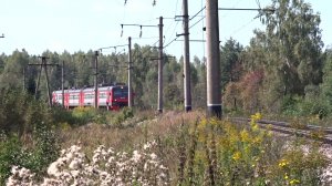 Электропоезд ЭД9Э-0041 сообщением Казань - Нижний Новгород заходит на станцию Зимёнки