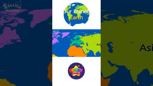 Kids vocabulary - Our Planet, Earth - continents & oceans #shorts