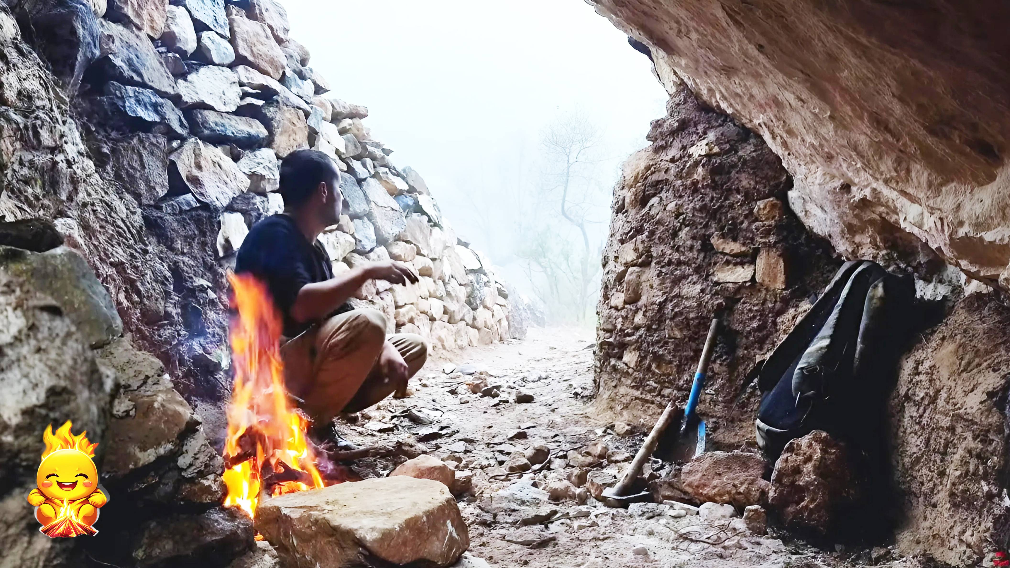 Построил ПЕЩЕРУ за 15 дней, которая просуществует даже тысячу лет | РАЗРУШЕНИЕ КАМНЯ С ПОМОЩЬЮ ОГНЯ смотреть онлайн