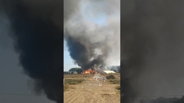 Горит бывшая база ЧВК Вагнер в Молькино