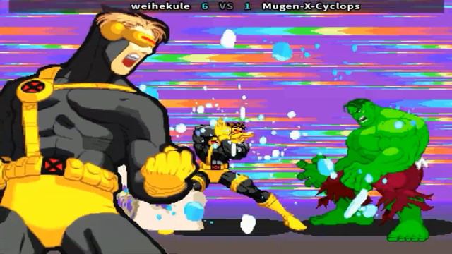 Marvel Super Heroes Vs. Street Fighter - weihekule vs Mugen-X-Cyclops смотреть онлайн