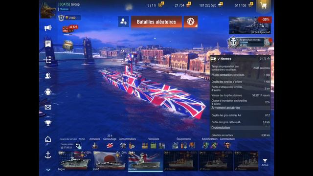 WoW Blitz - Blitz Pass de Novembre 2021 - Gain et Victoire en Hermes - Porte-avions britannique T5 смотреть онлайн