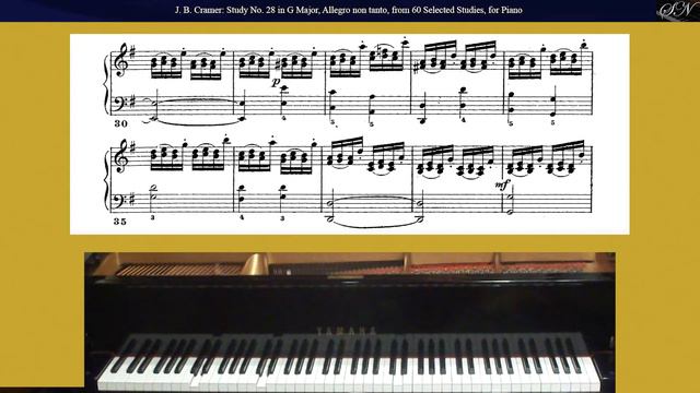 J.B. Cramer: Study No. 28 in G Major, Allegro non tanto, from 60 Selected Studies, for Piano смотреть онлайн