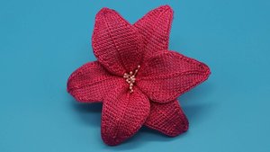 Лилия крючком, мастер класс вязания. Цветок крючком. Тунисское вязание.