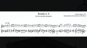 T. Susato, 1551, Ronde n. 6, for recorder and guitar