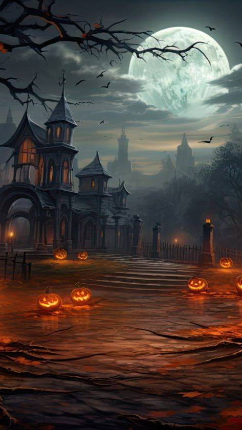 A Spooky Graveyard with Scary Sounds Best Halloween Music 2024 🎃 Relaxing Halloween Music