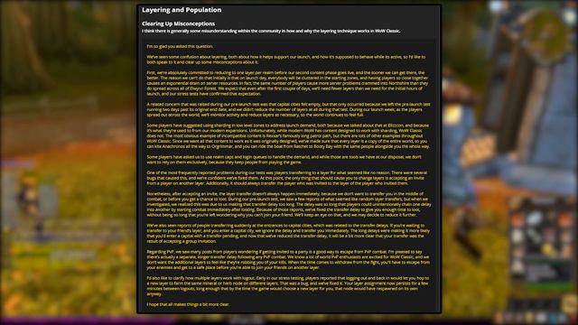 Classic WoW - Developer QA Discussion August 20th AMA