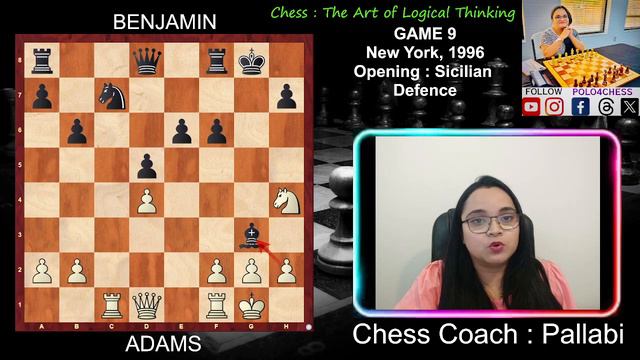 Chess: The Art Of Logical Thinking | Game 9 | Adams vs Benjamin | New York 96 | Sicilian Defence смотреть онлайн