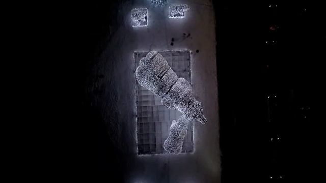 Вид с квадрокоптера на инсталляцию с медведями в Ростокинском акведуке