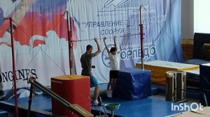Булат на тренировке по спортивной гимнастике в Фок Торпедо. Тренер Лансков Матвей Дмитриевич