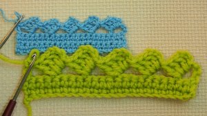 Простая кайма крючком. Обвязка края .A simple crochet border, binding edges Урок № 36