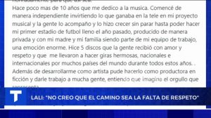 LA CONTUNDENTE RESPUESTA DE LALI ESPÓSITO A JAVIER MILEI: “Lo invito a cualquiera de mis conciertos